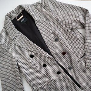 Tahari Houndstooth Plaid Double Breasted Blazer | 6